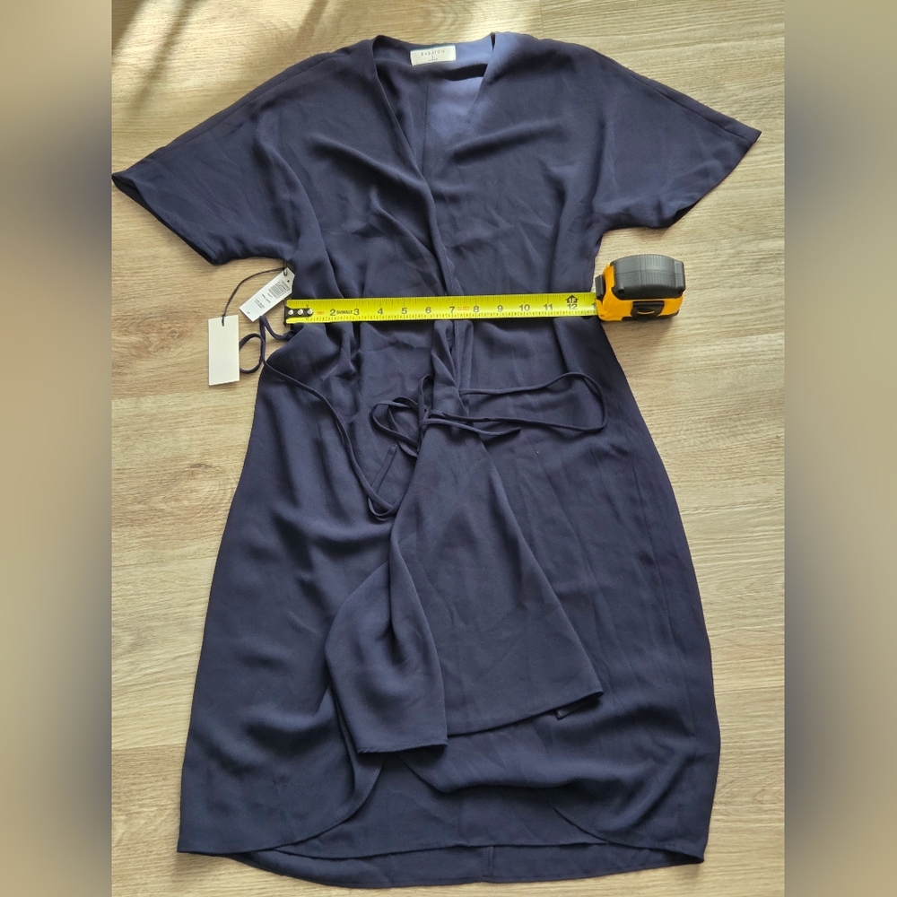 Babaton Navy Wrap Midi Dress - Picture 7 of 7